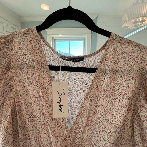 Simple Pink Floral Maxi Dress - Picture 3 of 3